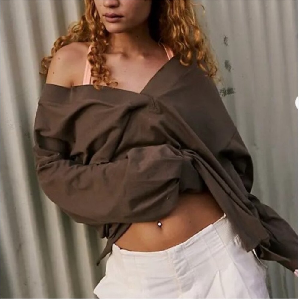 Free People Movement Inspire Boyfriend Layer Top‎ Size XS